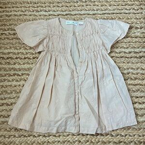 Zara embroidery button up dress